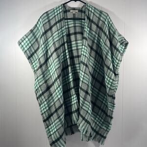 Loft Women's Plaid Wrap Green and Black Size M/L